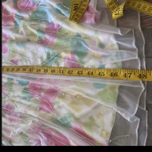 Rickie Freeman for T.J Nites Mesh Beaded Floor Length Gown Size 4 - Picture 11 of 14